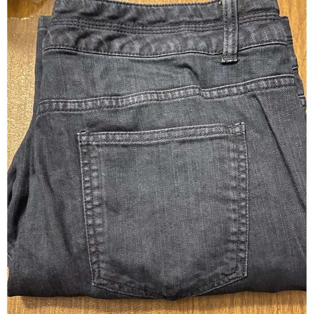 LIZ & CO. Women's Size 14 Stretch Straight Leg Mid Rise Dark Blue Denim Jeans